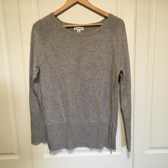 Calvin Klein grey/metallic fleck sweater S